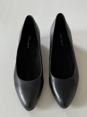 Leather Wedge Heels Black 8.5 Wide